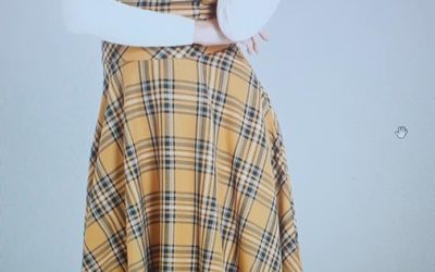 Robe femme tartan jaune