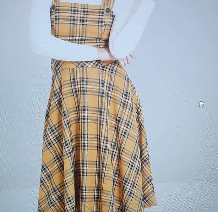 Robe femme tartan jaune