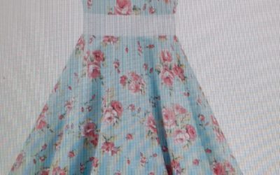 Robe fillette bleue ciel imprimé fleurs