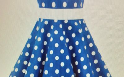 Robe fillette bleue a pois