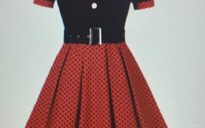 Robe rockabilly rouge et noir a pois