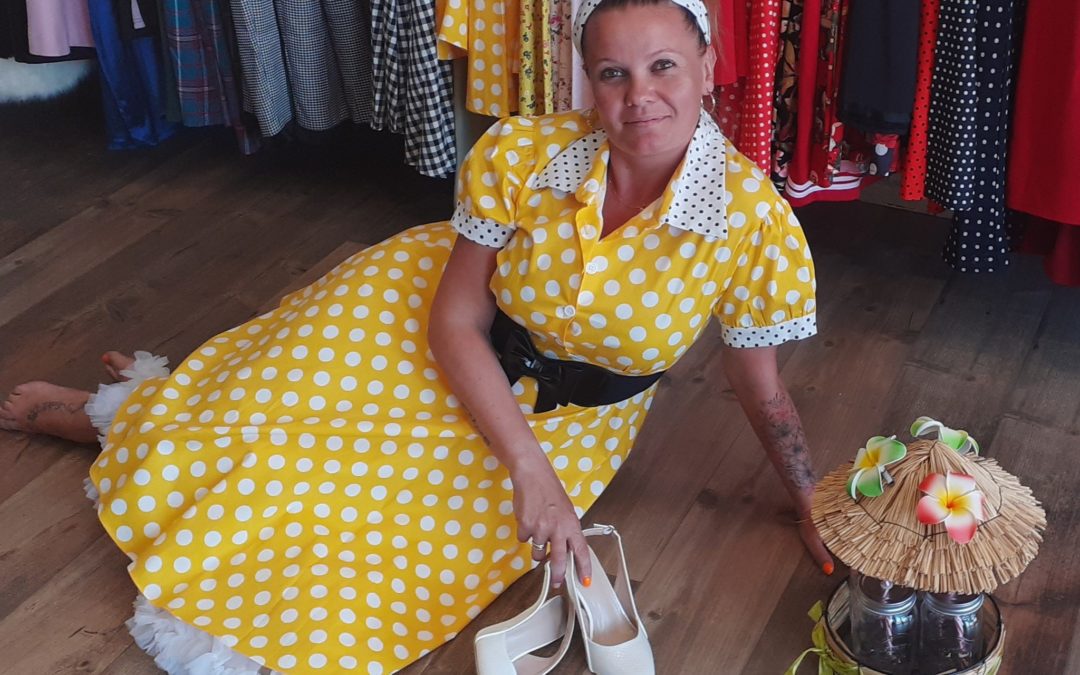 ROBE JAUNE IMPRIME POIS